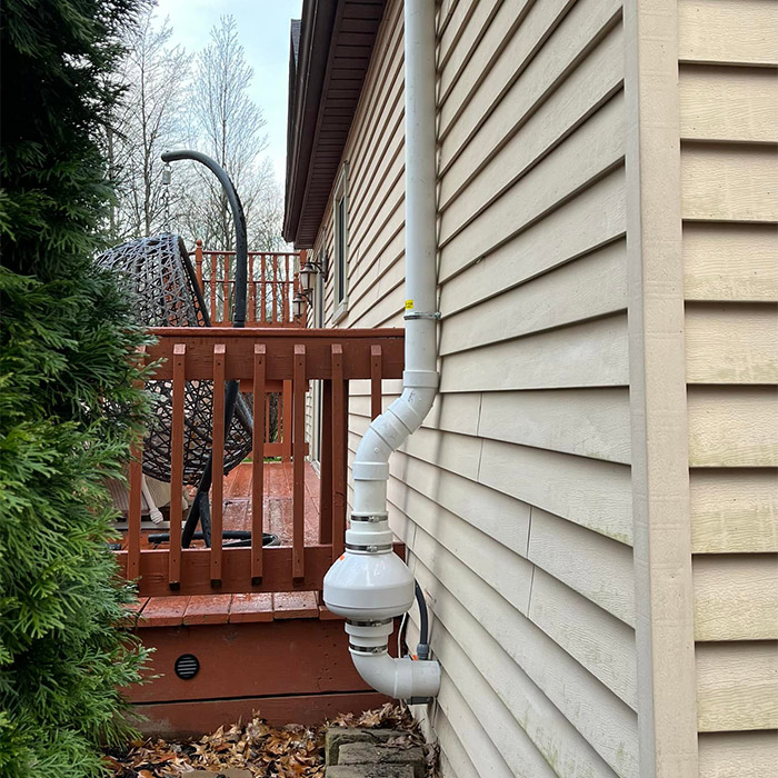 radon mitigation system installed at house residential property exteriors north ridgeville oh